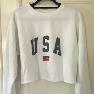 Vintage Looking Crop USA Sweatshirt
